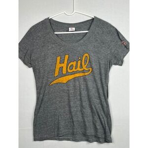 The Mitten State Michigan Hail T-Shirt Gray Short Sleeve Scoop Neck Large L